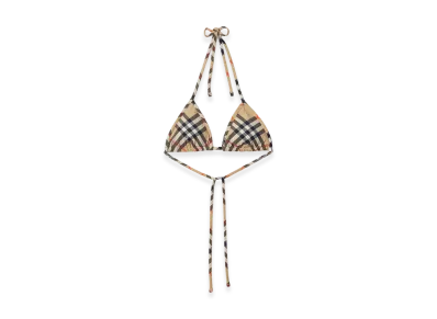 Burberry Women's Check Bikini Top "Sand Beige"