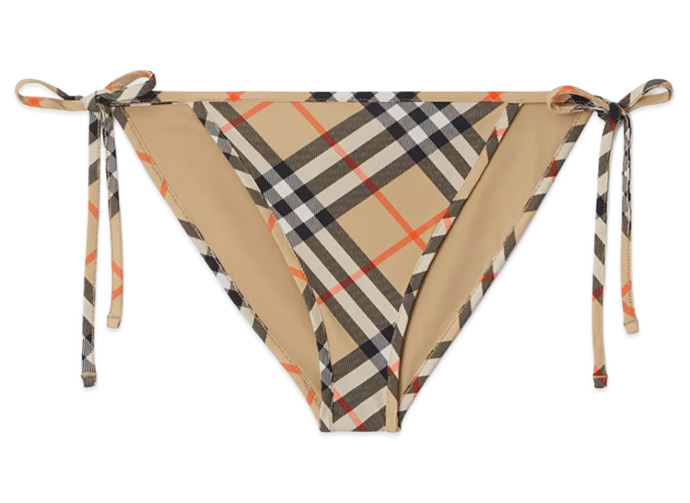 Burberry Women's Check Bikini Briefs "Sand Beige"