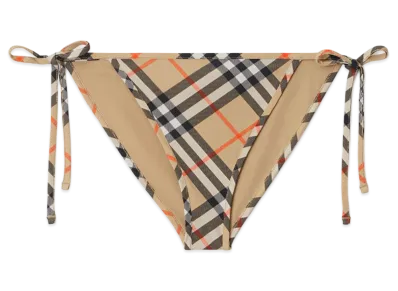 Burberry Women's Check Bikini Briefs "Sand Beige"