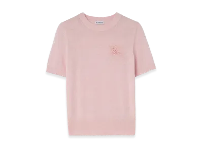 Burberry Women's EKD Wool Cotton Top "Mallow Pink"