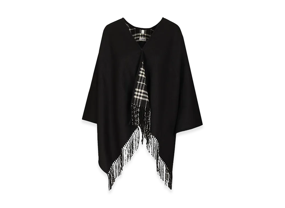 Burberry Wool Reversible Cape "Checked/Black"