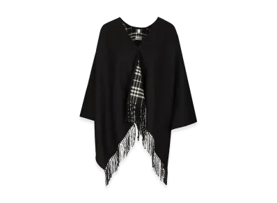Burberry Wool Reversible Cape "Checked/Black"