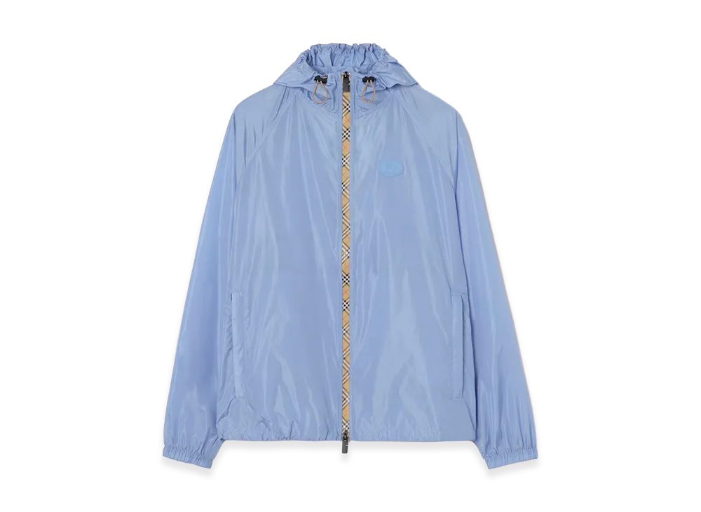 Burberry Checker Tape Nylon Hooded Jacket "Cornflower Blue"