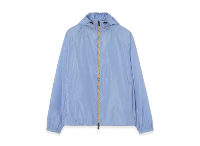 Burberry Checker Tape Nylon Hooded Jacket "Cornflower Blue"