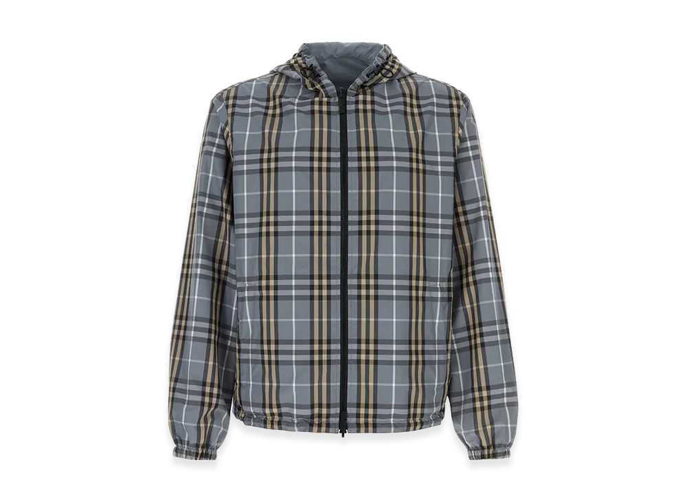 Burberry Embroidered Polyester Reversible Jacket "Checked"