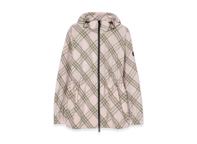 Burberry Women's Check Whitstable Hooded Jacket "Mallow Pink"