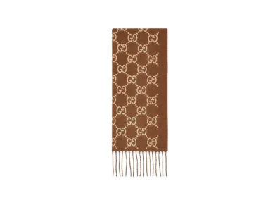 GUCCI Women's GG Cashmere Scarf "Printed"