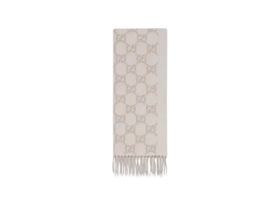 GUCCI Women's Embroidered Cashmere Reversible Scarf "Printed"