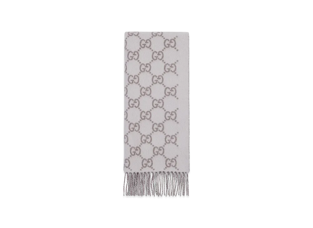 GUCCI Women's Embroidered Cashmere Reversible Scarf "Printed"