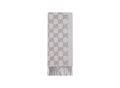 GUCCI Women's Embroidered Cashmere Reversible Scarf "Printed"