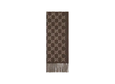 GUCCI Embroidered Cashmere Scarf "Printed"