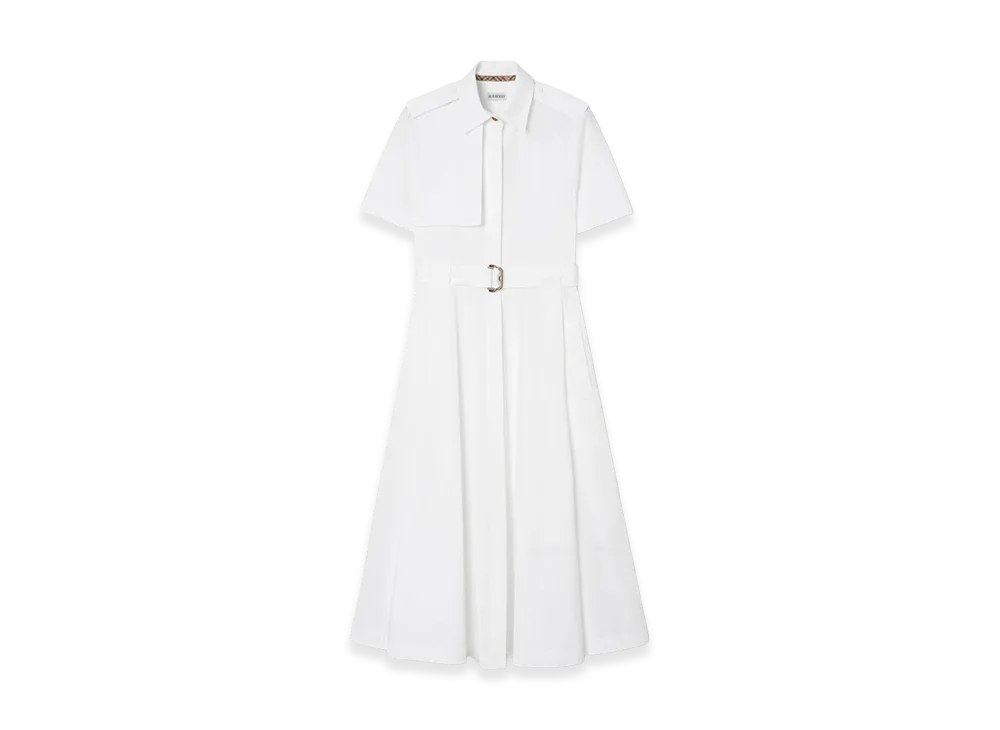 Burberry Women's Cotton Poplin Shirt Dress "Optic White"