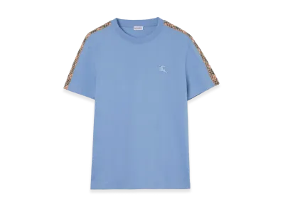 Burberry Check Trim Cotton Tee "Cornflower Blue"