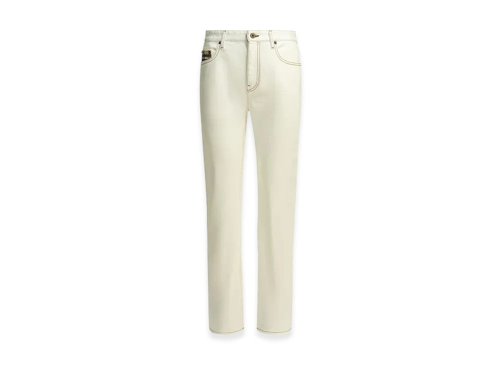 Burberry Women's Dalia Check Straight Leg Jeans "White"