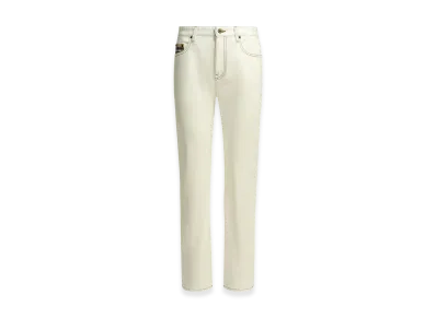Burberry Women's Dalia Check Straight Leg Jeans "White"