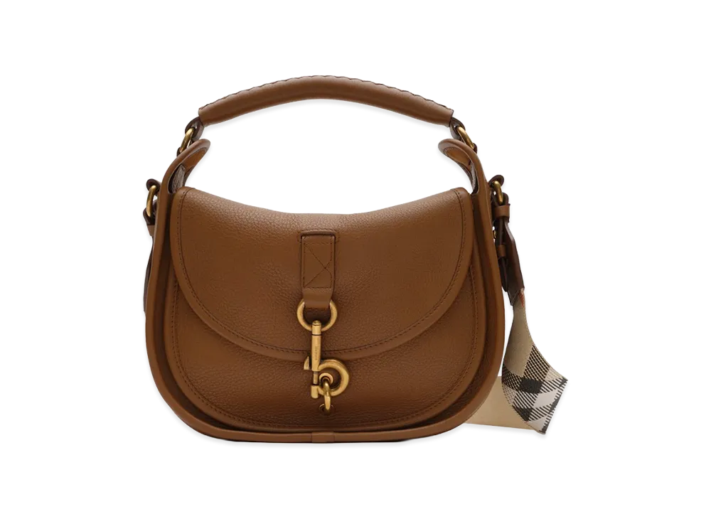 Burberry Women's Small B Clip Messenger Bag "Hazel Brown"