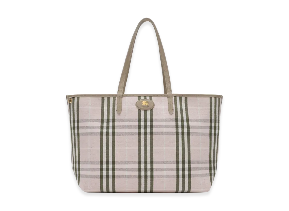 Burberry Women's Medium Reversible Bloomsbury Tote "Mushroom Beige/Mallow Pink"