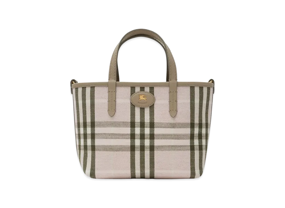 Burberry Women's Mini Reversible Bloomsbury Tote "Mushroom Beige/Mallow Pink"