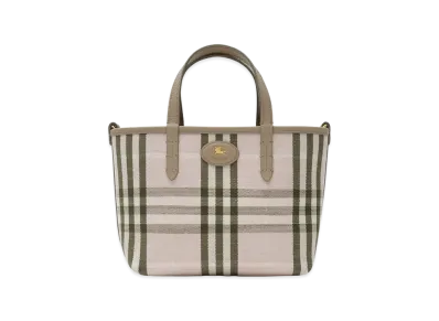 Burberry Women's Mini Reversible Bloomsbury Tote "Mushroom Beige/Mallow Pink"