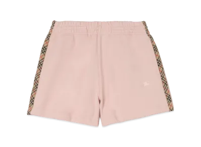 Burberry Women's Check Trim Cotton Shorts "Bouquet Pink"