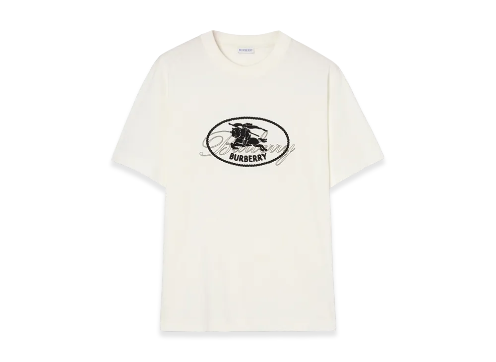 Burberry Knight Stamp Cotton Tee "Chalk White"