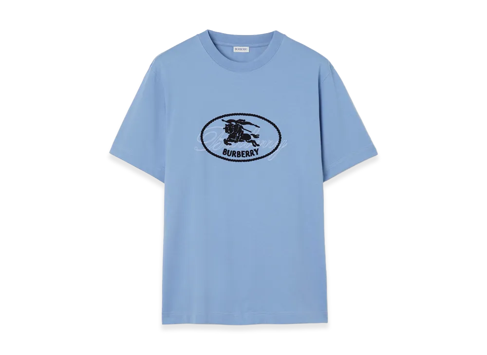 Burberry Knight Stamp Cotton Tee "Cornflower Blue"