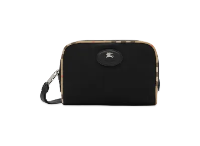 Burberry Small Check Piping Pouch "Black"