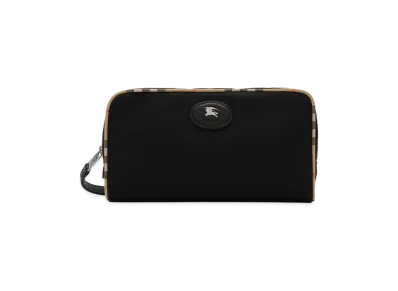 Burberry Medium Check Trim Travel Pouch "Black"