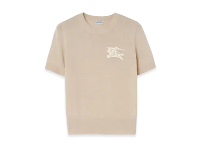 Burberry Women's EKD Wool Cotton Top "Easel Beige"