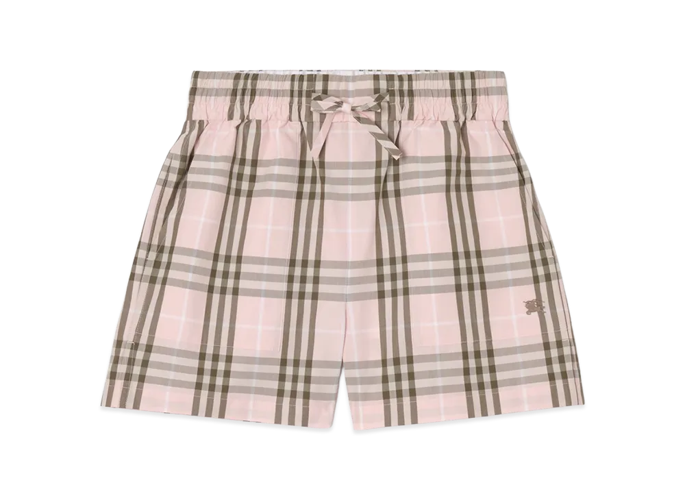 Burberry Women's Check Cotton Shorts "Mallow Pink"