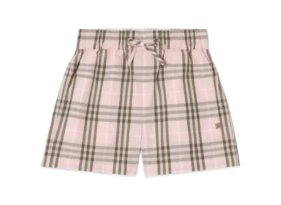 Burberry Women's Check Cotton Shorts "Mallow Pink"