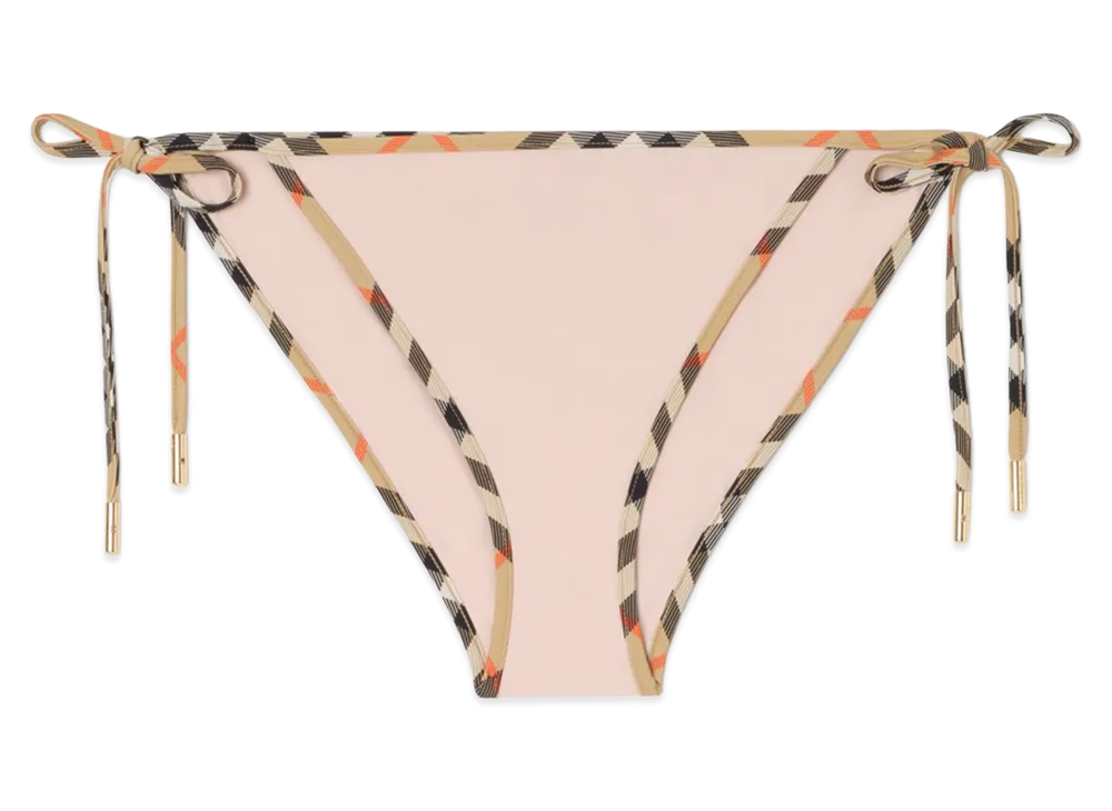 Burberry Women's Check Trim Bikini Briefs "Bouquet Pink"
