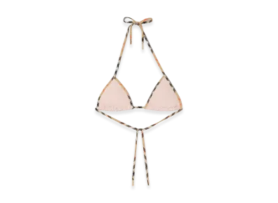 Burberry Women's Check Trim Bikini Top "Bouquet Pink"