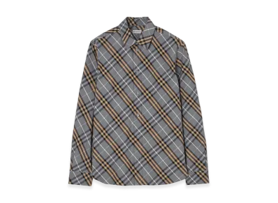 Burberry Regular Fit Check Cotton Shirt "Wave Blue"