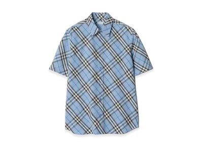 Burberry Regular Fit Check Cotton Shirt "Cornflower Blue"