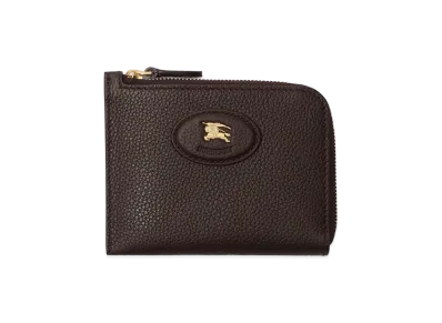 Burberry Women's Bloomsbury Zip Wallet & Card Case "Peat Brown/Sand Beige"