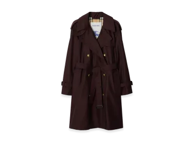 Burberry Women's Mid-length Gabardine Castleford Trench Coat "Mahogany Red"