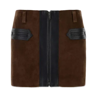 MARNI Women's Suede Mini Skirt "Brown"