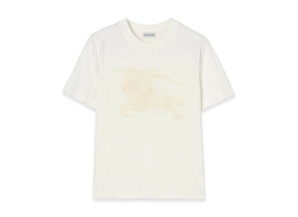 Burberry Women's EKD Cotton Tee "Chalk White"