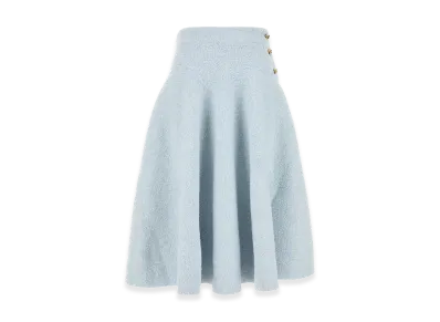Bottega Veneta Women's Pastel Stretch Cotton Blend Skirt "Pastel Light Blue"