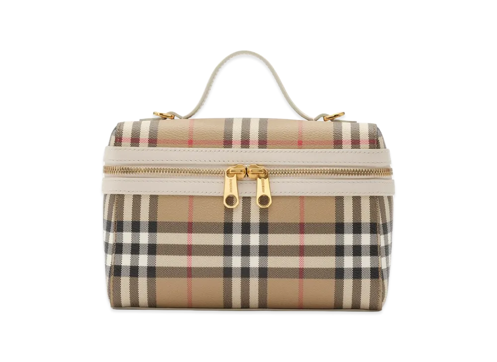 Burberry Women's Check Vanity Bag "Archive Beige/Soap Beige"
