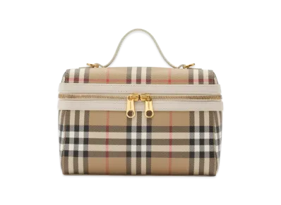 Burberry Women's Check Vanity Bag "Archive Beige/Soap Beige"