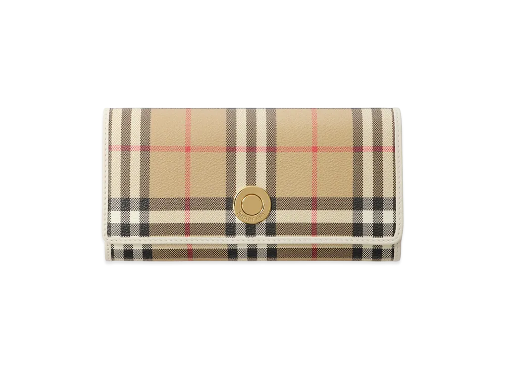 Burberry Women's Check Continental Wallet "Archive Beige/Soap Beige"