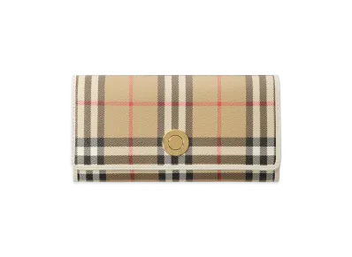 Burberry Women's Check Continental Wallet "Archive Beige/Soap Beige"