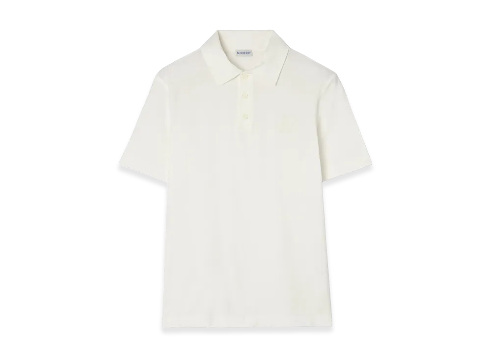 Burberry Cotton Polo Shirt "Chalk White"