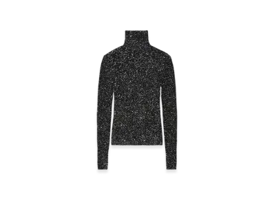 BALENCIAGA Women's Paillettes Top "Black Silver"