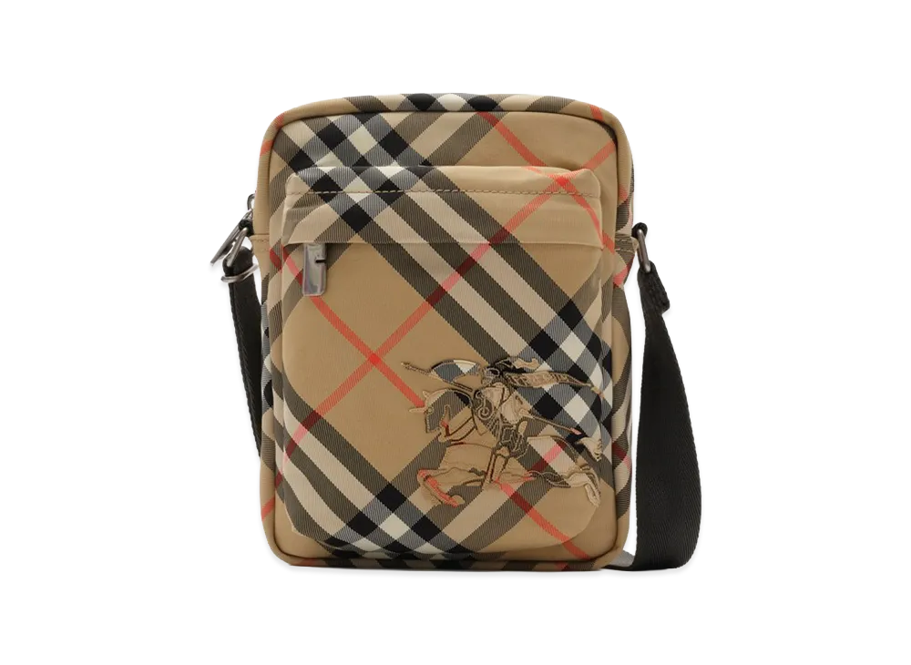 Burberry Check North South Crossbody Bag "Sand Beige"