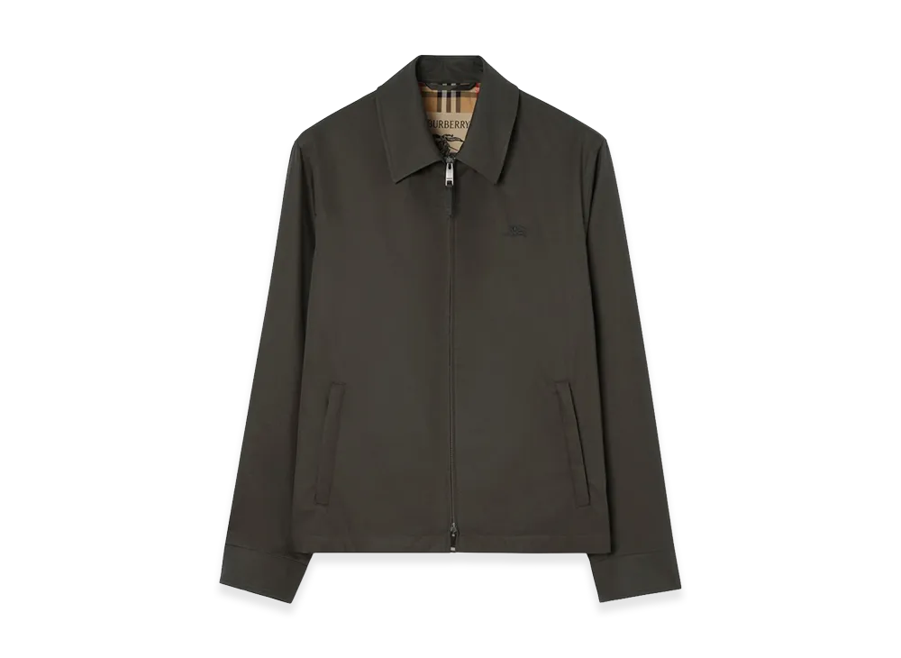 Burberry Tropical Gabardine Bloomsbury Harrington Jacket "Graphite Grey"