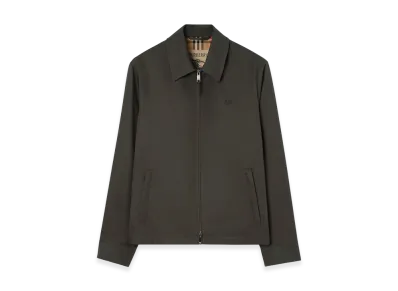Burberry Tropical Gabardine Bloomsbury Harrington Jacket "Graphite Grey"