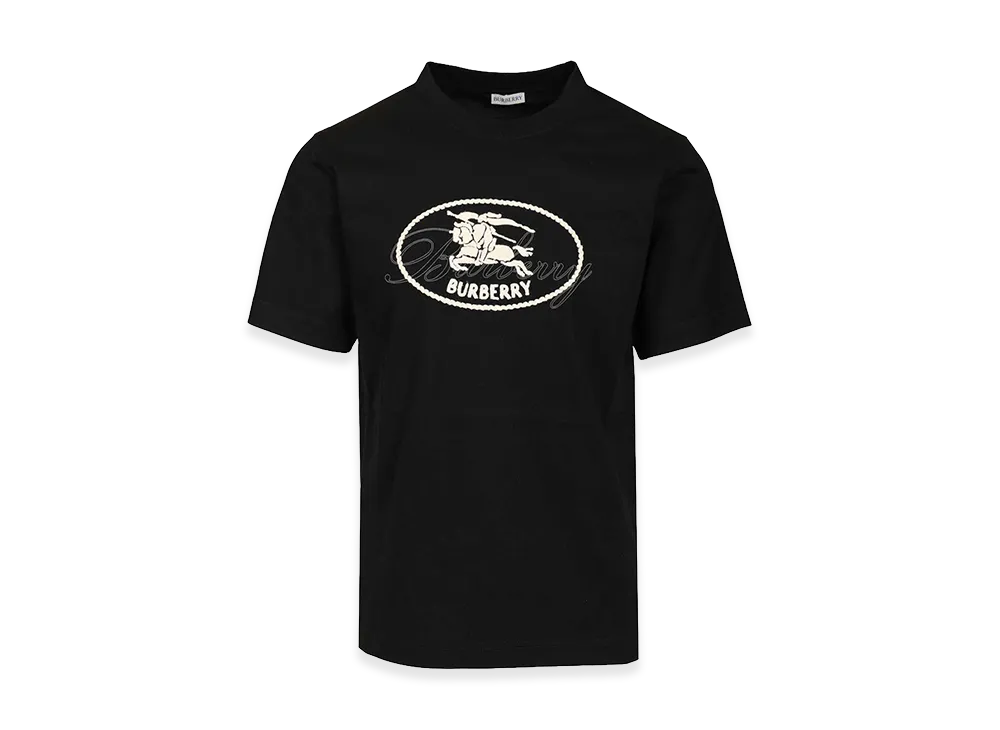 Burberry Cotton T-Shirt With Knight Stamp "Black"